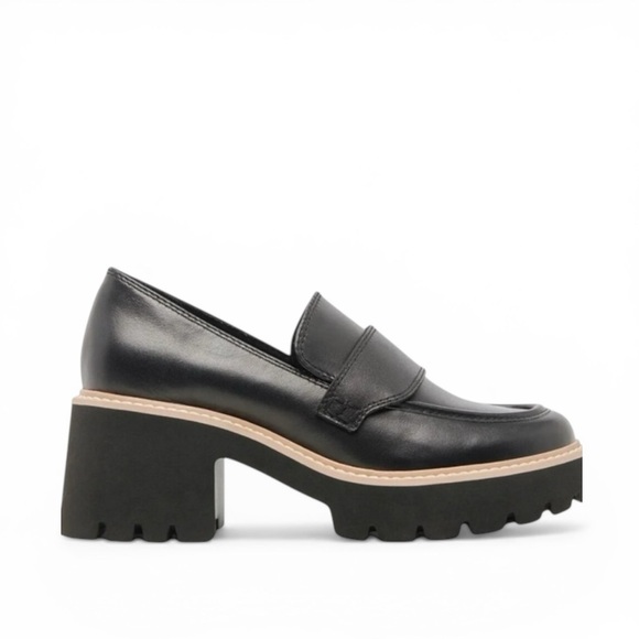 Dolce Vita Shoes - DOLCE VITA Tammy Lug Sole Leather Lug Sole Loafers in black
